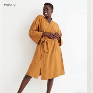 Madewell Lightestspun Robe in Antique Gold Yellow  Sz.XS  Loungewear,cotton